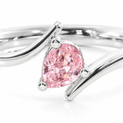 0.21 Carat Pink Pear Bypass Ring