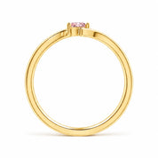 0.21 Carat Pink Pear Bypass Ring
