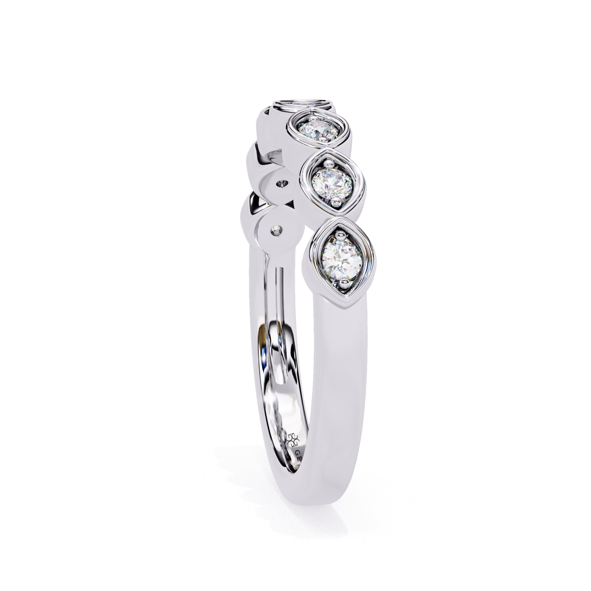 0.21 Carat Round Shape 7 Stone Diamond Wedding Band Diamond Wedding Bands