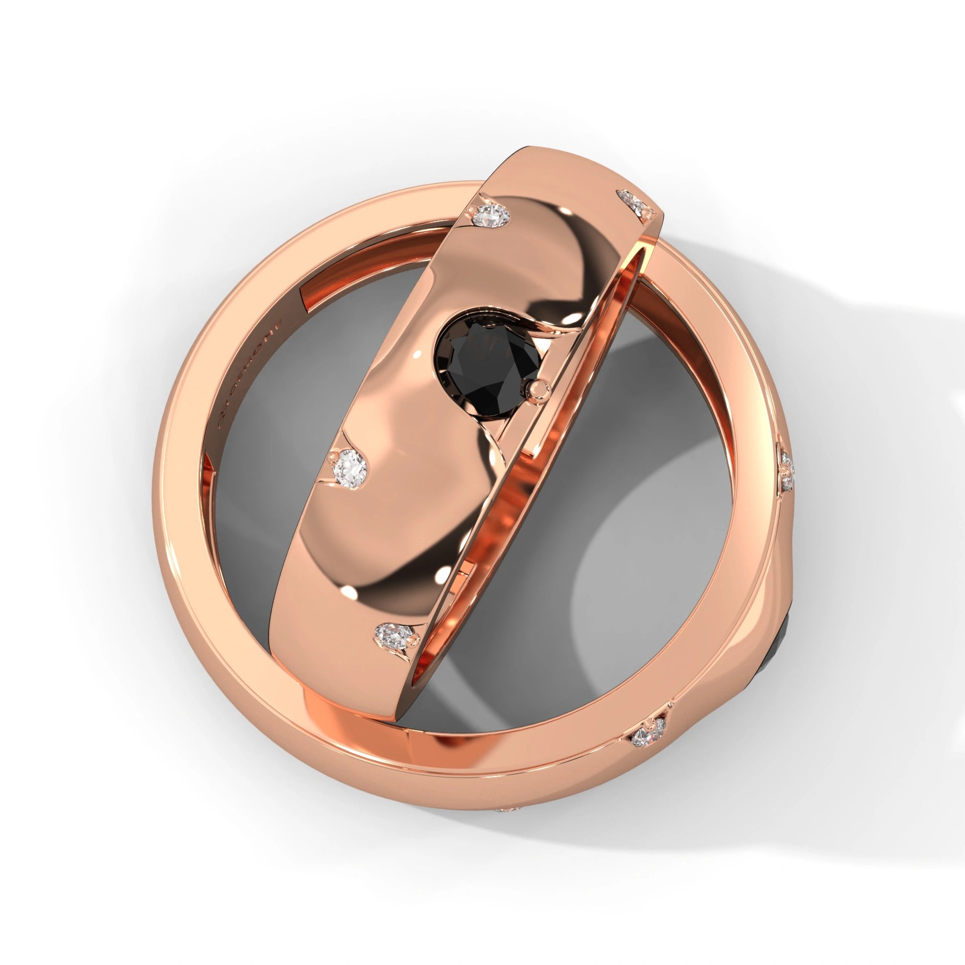 0.29 Carat Women's Black and White Diamond Wedding Band