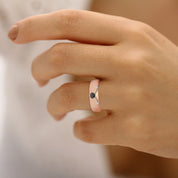 0.29 Carat Women's Black and White Diamond Wedding Band