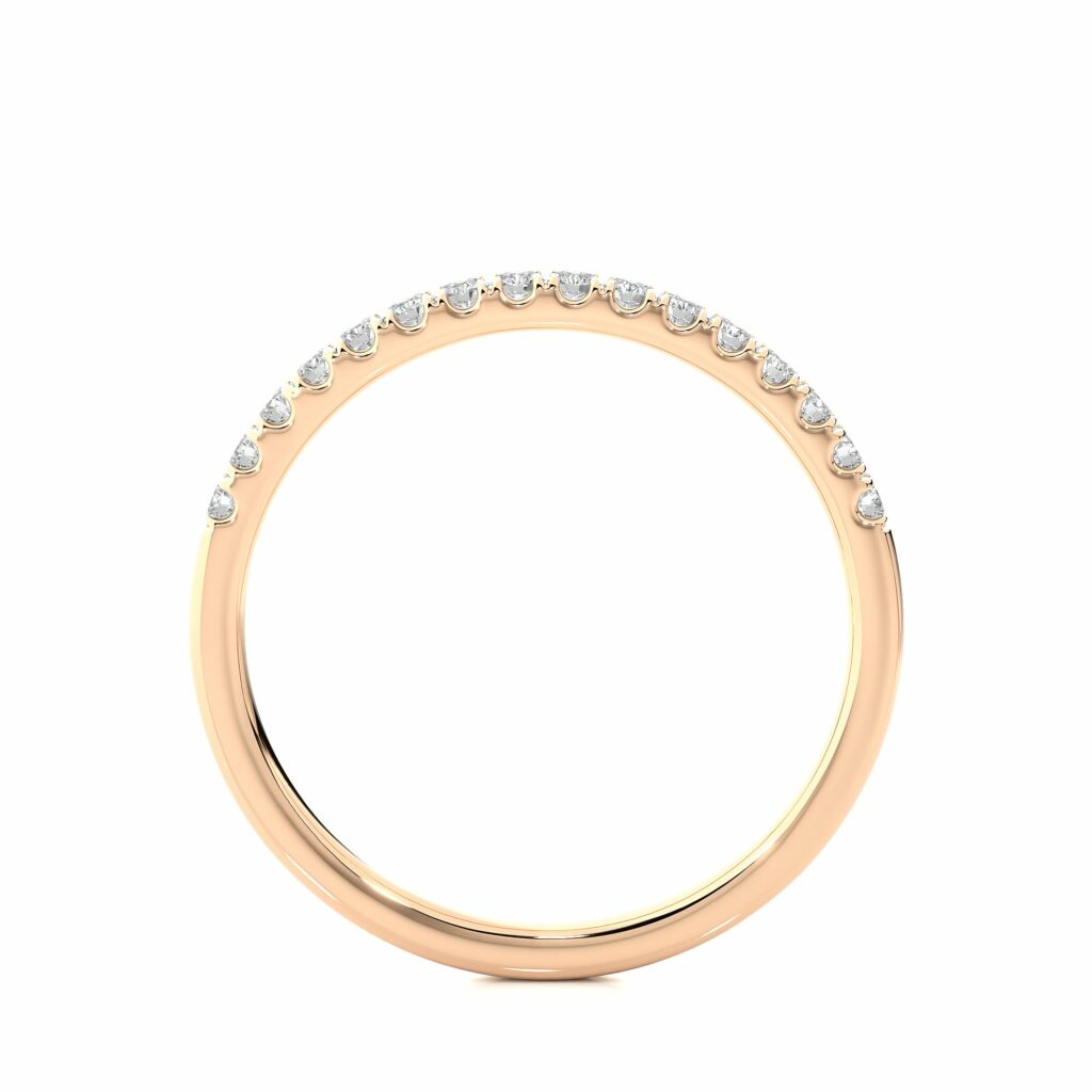 0.29 Ct Round Cut Prong Setting Diamond Half Eternity Band Diamond Wedding Bands