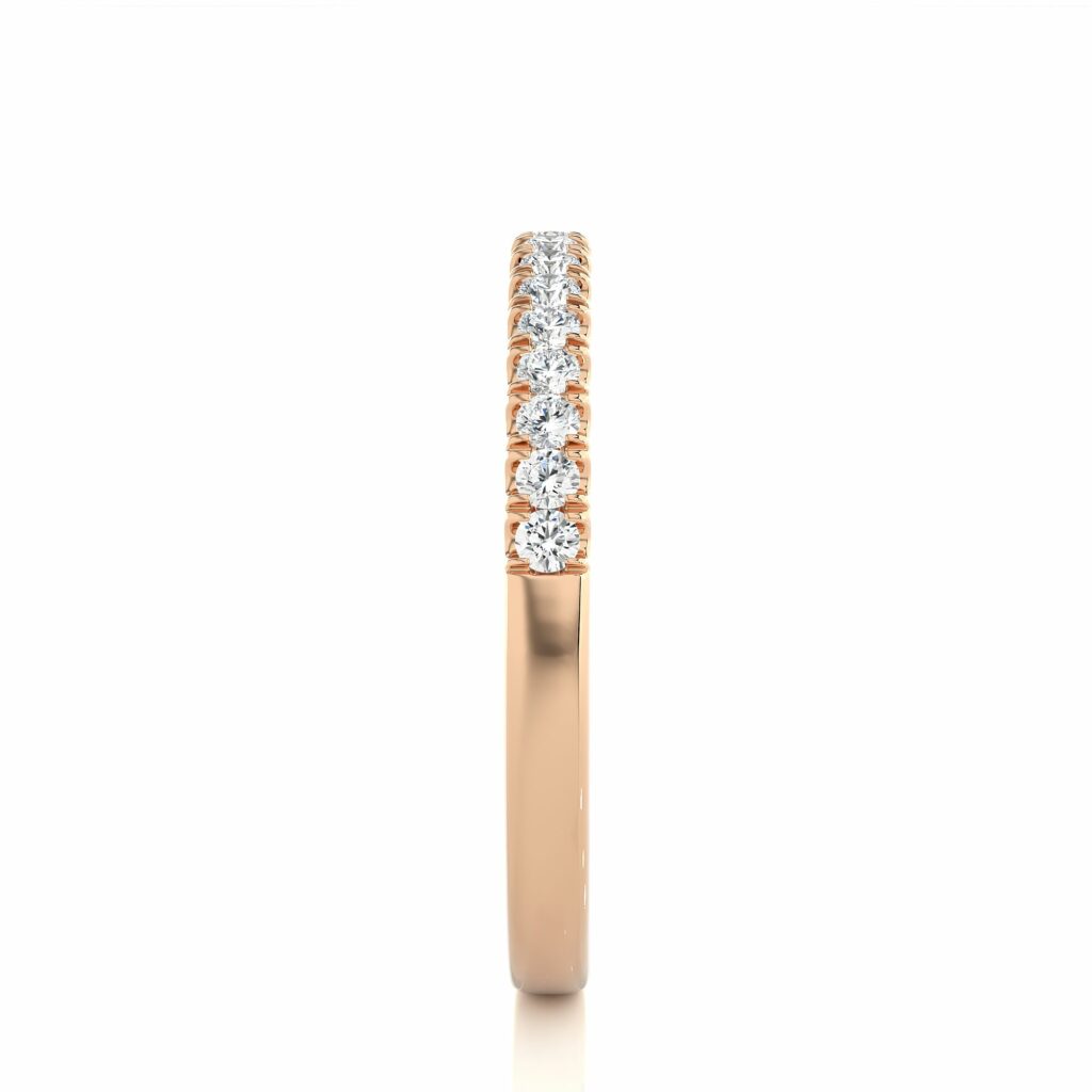 0.29 Ct Round Cut Prong Setting Diamond Half Eternity Band Diamond Wedding Bands