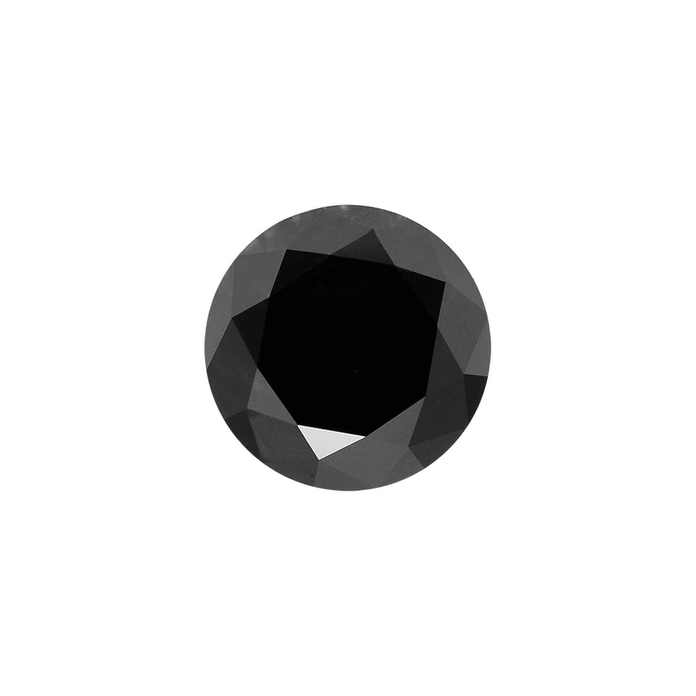 3.90 Carat 9.00 Mm Round Cut Black Diamond