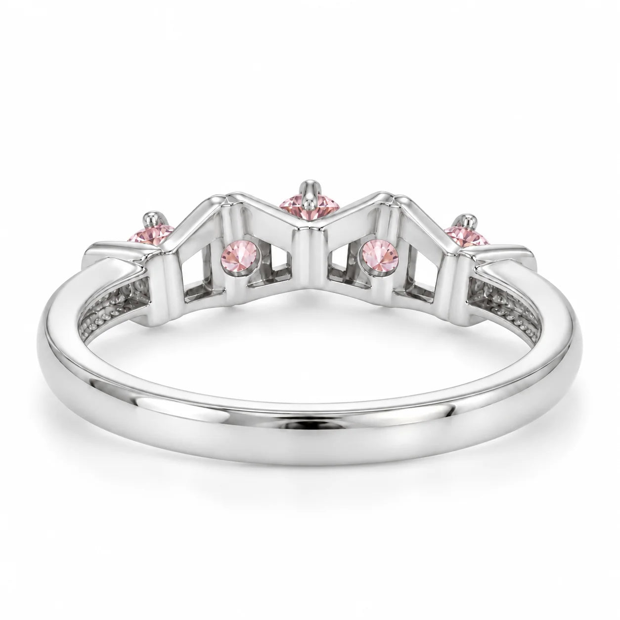0.25 Carat Concertina Pink Diamond Wedding Ring