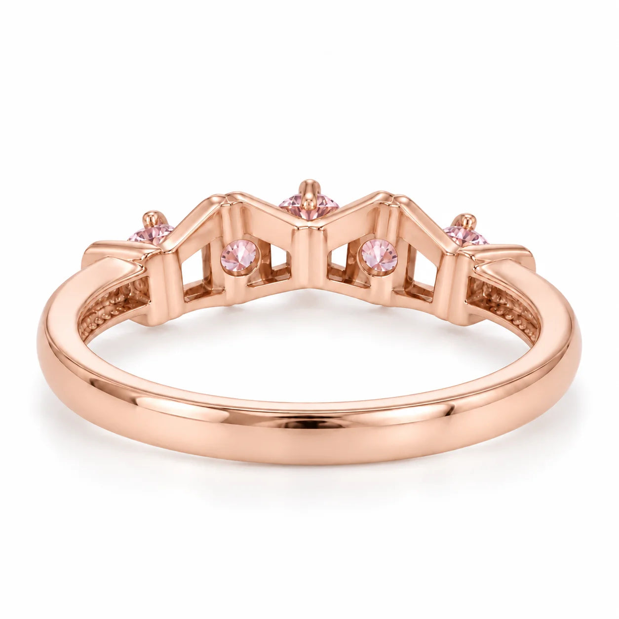 0.25 Carat Concertina Pink Diamond Wedding Ring