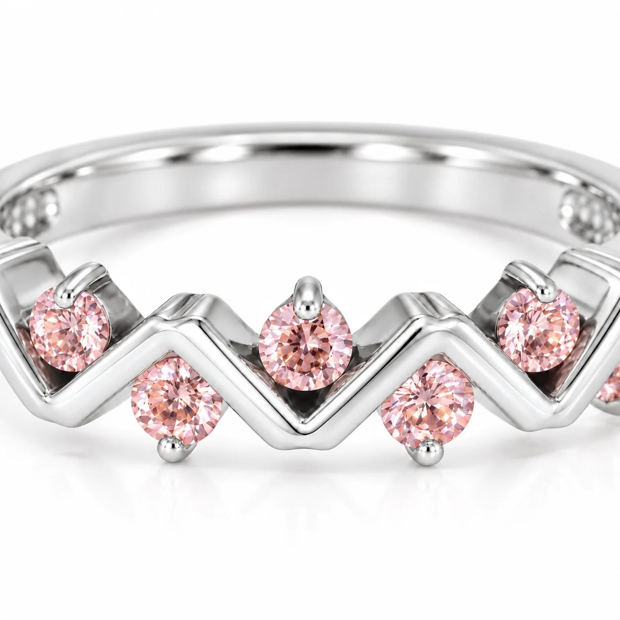 0.25 Carat Concertina Pink Diamond Wedding Ring