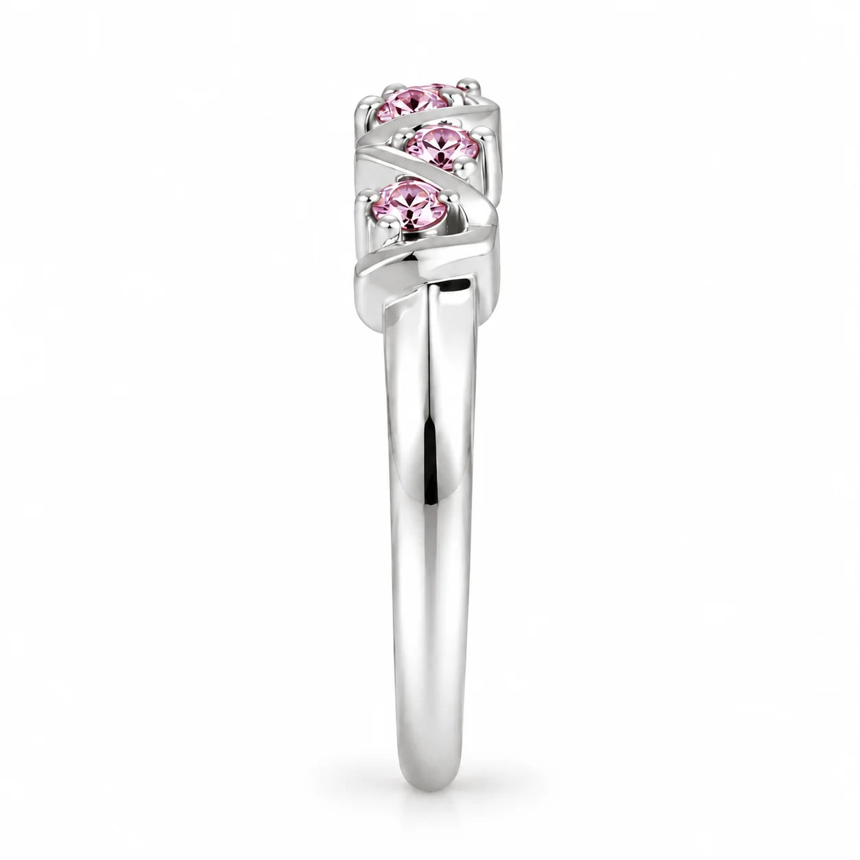 0.25 Carat Concertina Pink Diamond Wedding Ring