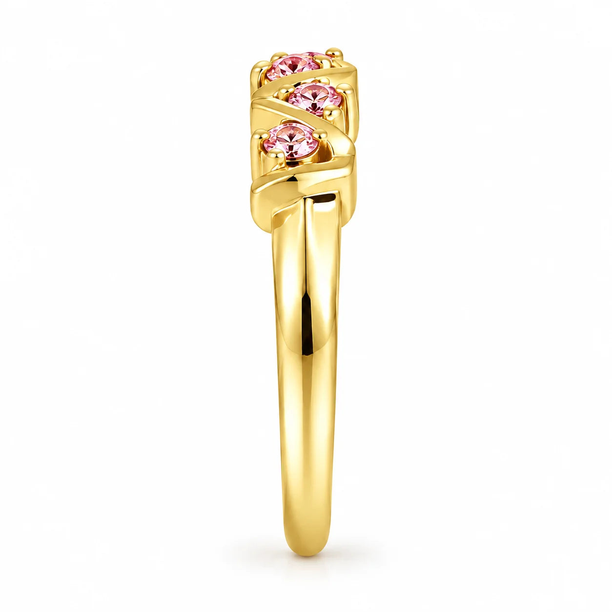 0.25 Carat Concertina Pink Diamond Wedding Ring