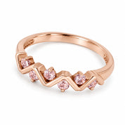 0.25 Carat Concertina Pink Diamond Wedding Ring