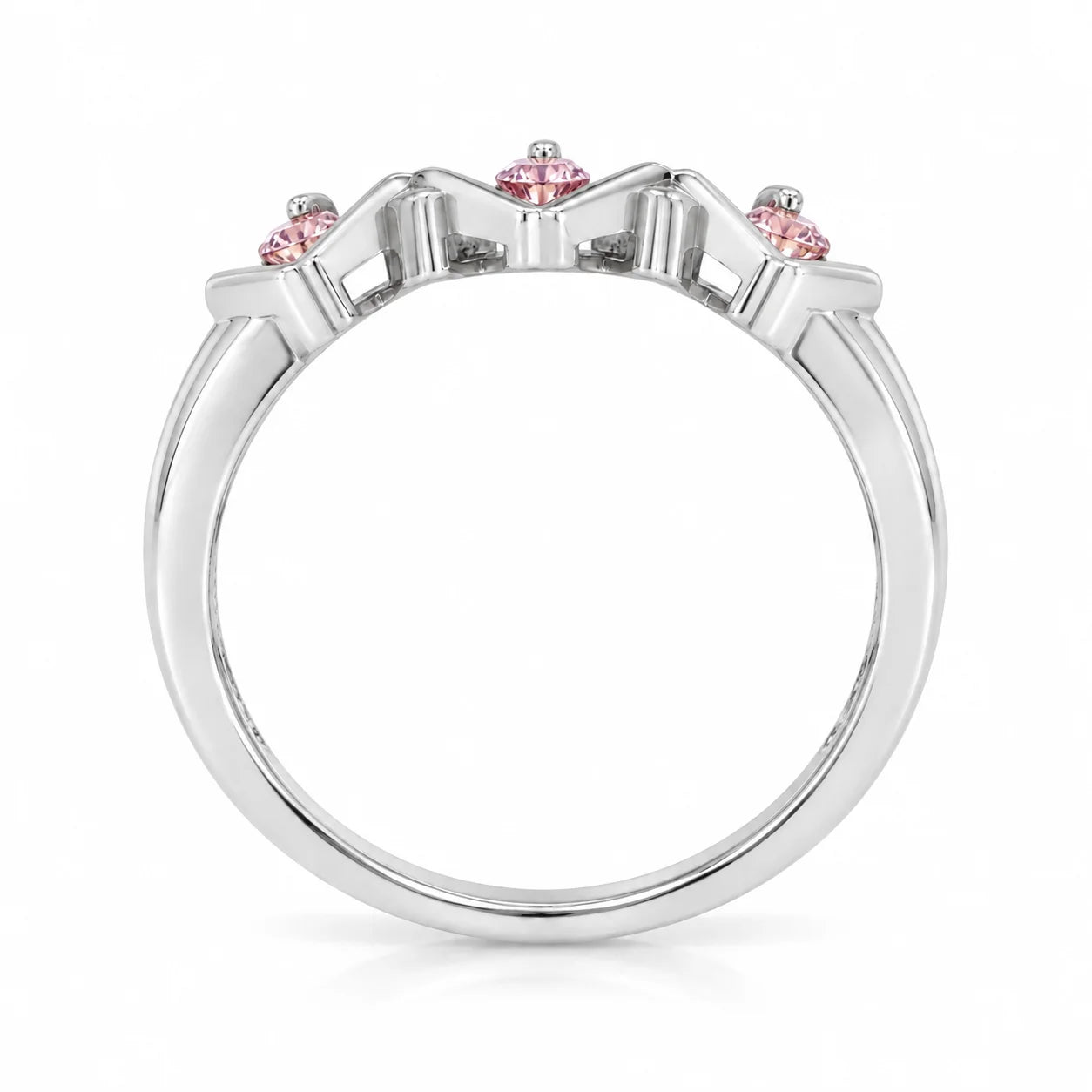 0.25 Carat Concertina Pink Diamond Wedding Ring