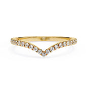 0.25 Carat Round Cut Curved Diamond Wedding Band In Yellow Gold 18K Yellow Gold Natural Diamond