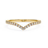 0.25 Carat Round Cut Curved Diamond Wedding Band In Yellow Gold