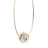 0.25 Ct Round Lab Diamond Two-Tone Bezel Pendant