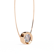 0.25 Ct Round Lab Diamond Two-Tone Bezel Pendant