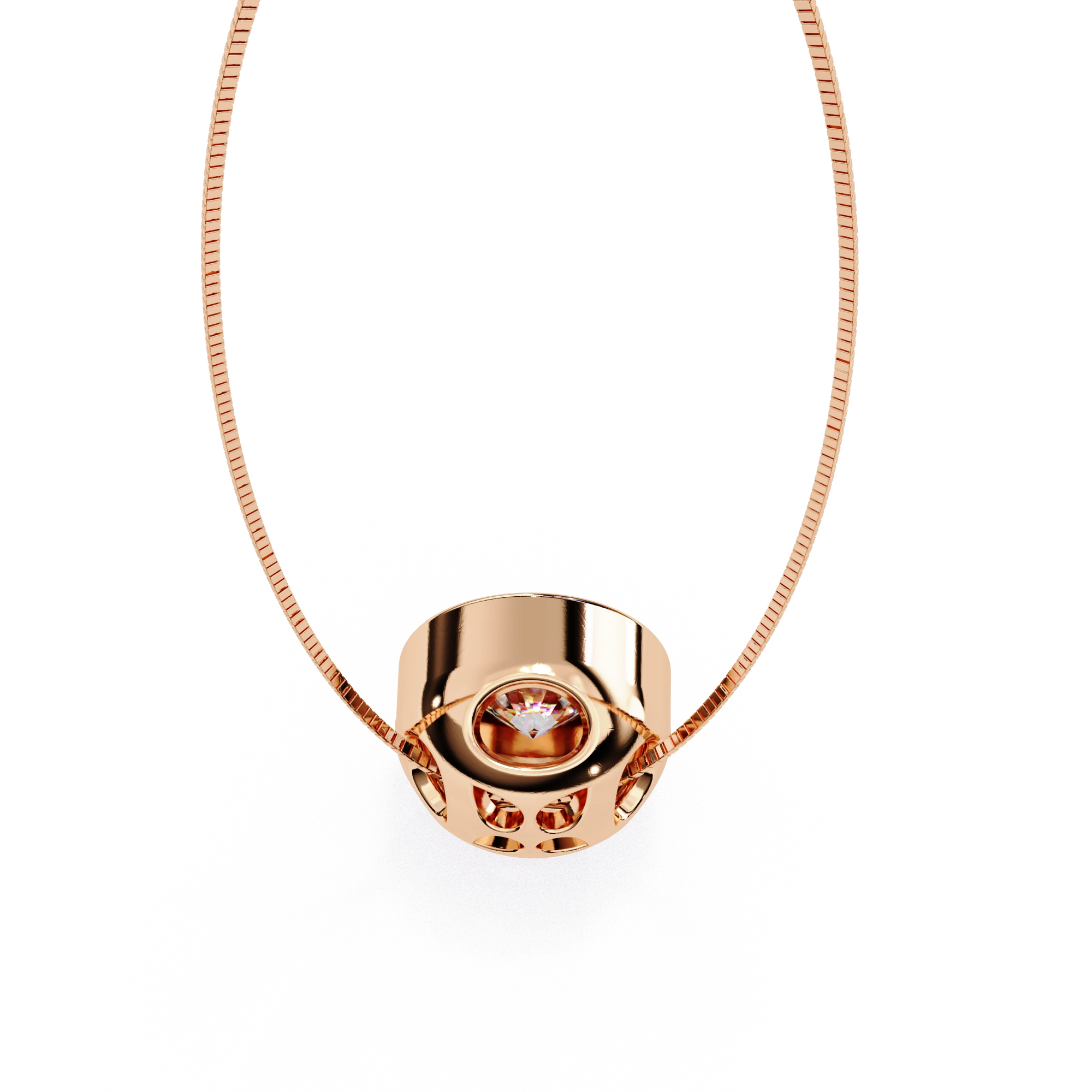 0.25 Ct Round Lab Diamond Two-Tone Bezel Pendant