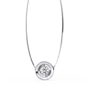 0.25 Ct Round Lab Diamond Two-Tone Bezel Pendant 950 Platinum Natural Diamond