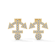 0.26 Carat Anchor Stud Earrings in Yellow Gold 18K Yellow Gold Natural Diamond