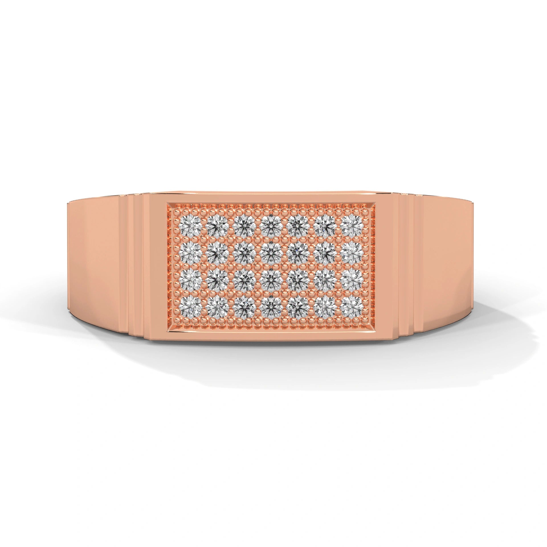 0.28 carat lab created diamond mens flat top ring in rose gold 18K Rose Gold Natural Diamond