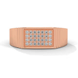 0.28 Carat lab created diamond men's flat top ring in rose gold