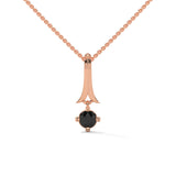 0.33 Ct Round Cut Diamond Solitaire Black Diamond Pendant