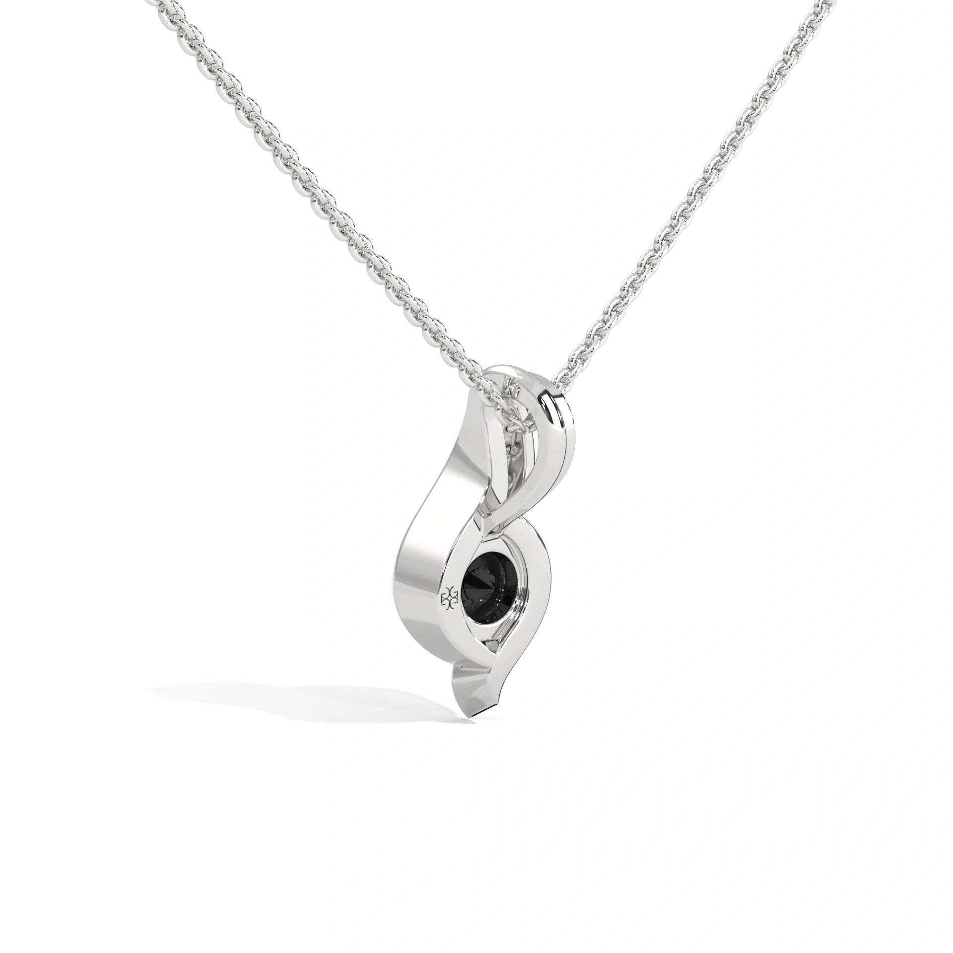 0.35 Ct T.W.T Black Diamond Pendant Necklace in White Gold