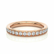 0.40 Carat Channel Setting Diamond Half Eternity Band 18K Rose Gold Natural Diamond