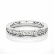 0.40 Ct Round Prong Setting Diamond Half Eternity Wedding Band in Rose Gold White
