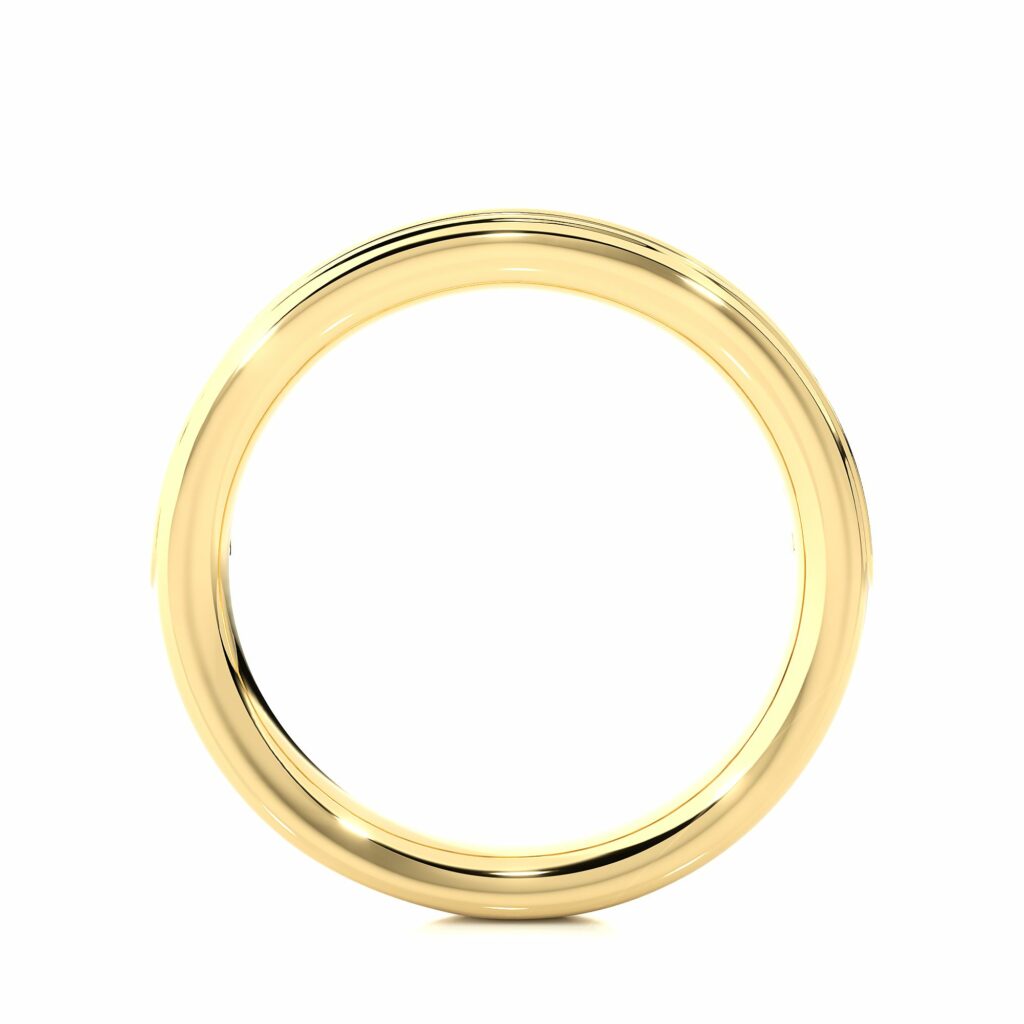 0.44 Ct Round Prong Setting Diamond Half Eternity Wedding Band in Yellow Gold