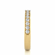 0.44 Ct Round Prong Setting Diamond Half Eternity Wedding Band in Yellow Gold