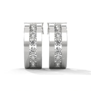 0.40 Carat Huggie Hoop Earrings in Yellow Gold 950 Platinum Natural Diamond