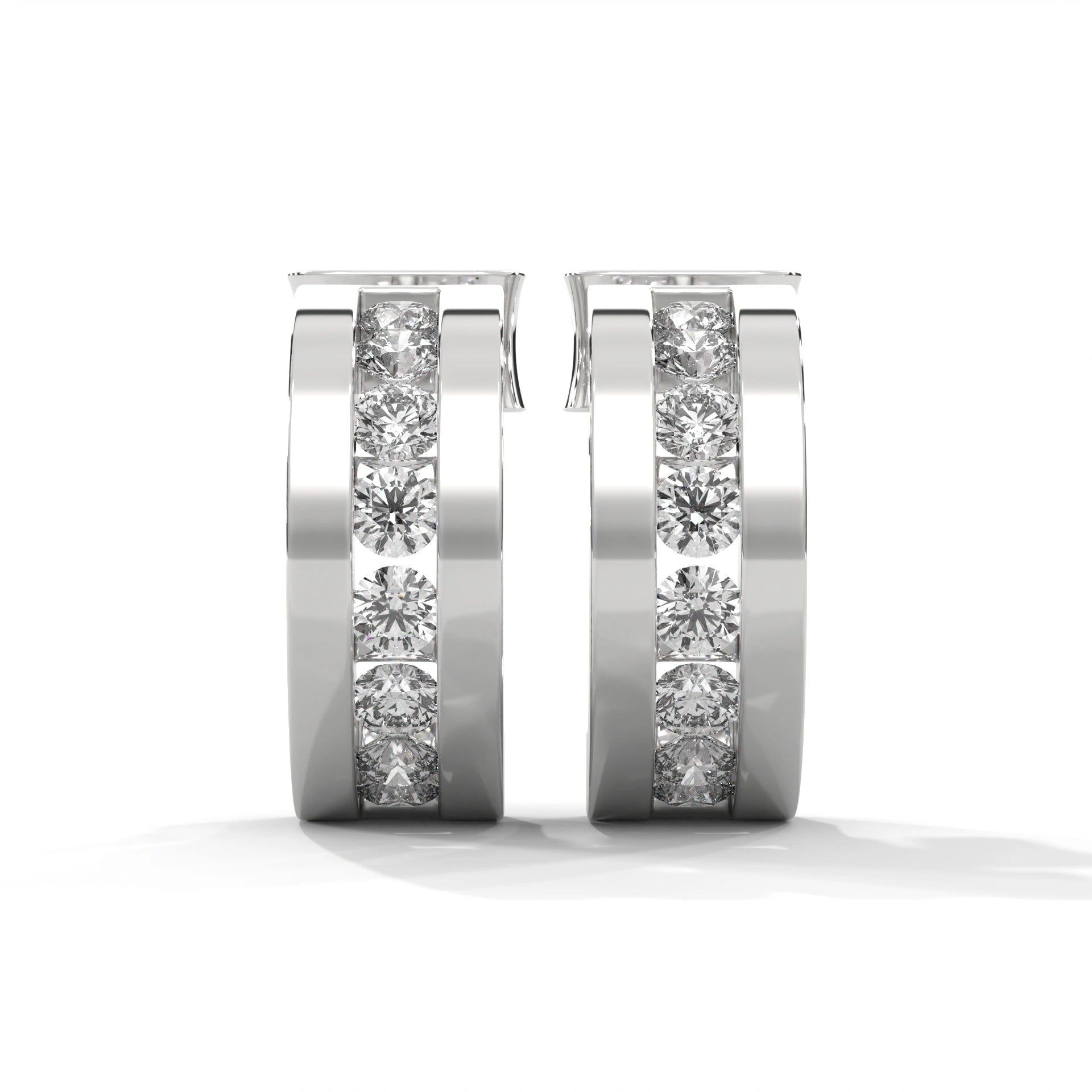 0.40 Carat Huggie Hoop Earrings in Yellow Gold 950 Platinum Natural Diamond