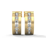 0.40 Carat Huggie Hoop Earrings in Yellow Gold