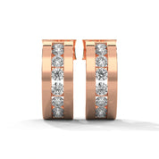 0.40 Carat Huggie Hoop Earrings in Yellow Gold 18K Rose Gold Natural Diamond