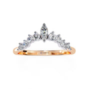 0.40 Carat Round Cut Curved Diamond Wedding Band In White Gold 18K Rose Gold Natural Diamond Diamond Wedding Bands