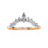 0.40 Carat Round Cut Curved Diamond Wedding Band In White Gold