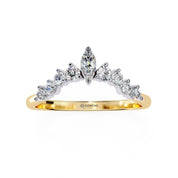 0.40 Carat Round Cut Curved Diamond Wedding Band In White Gold 18K Yellow Gold Natural Diamond Diamond Wedding Bands