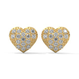 0.44 Carat Heart Earrings in Rose Gold with Lab Grown Diamonds