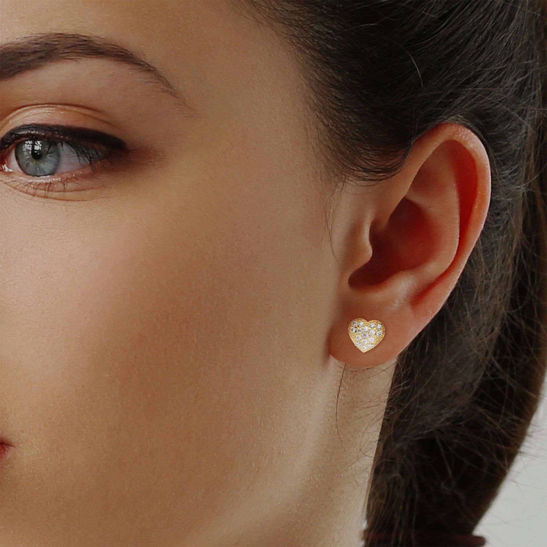 0.44 Carat Heart Earrings in Rose Gold with Lab Grown Diamonds