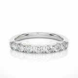 0.50 Ct Round Cut Bar Setting 7 Stone Diamond Wedding Band