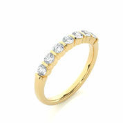 0.50 Ct Round Cut Bar Setting 7 Stone Diamond Wedding Band