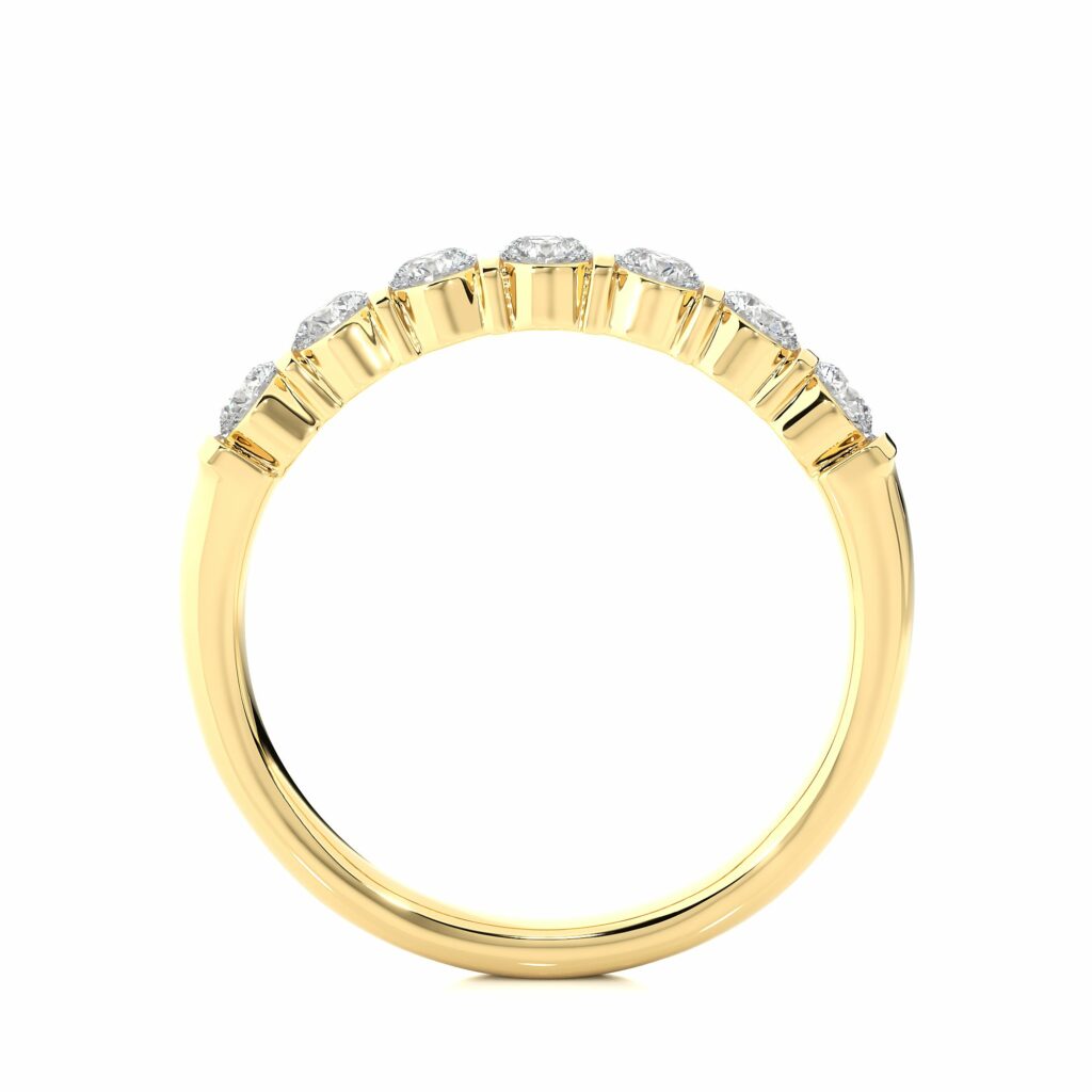 0.50 Ct Round Cut Bar Setting 7 Stone Diamond Wedding Band