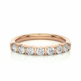 0.50 Ct Round Cut Bar Setting 7 Stone Diamond Wedding Band