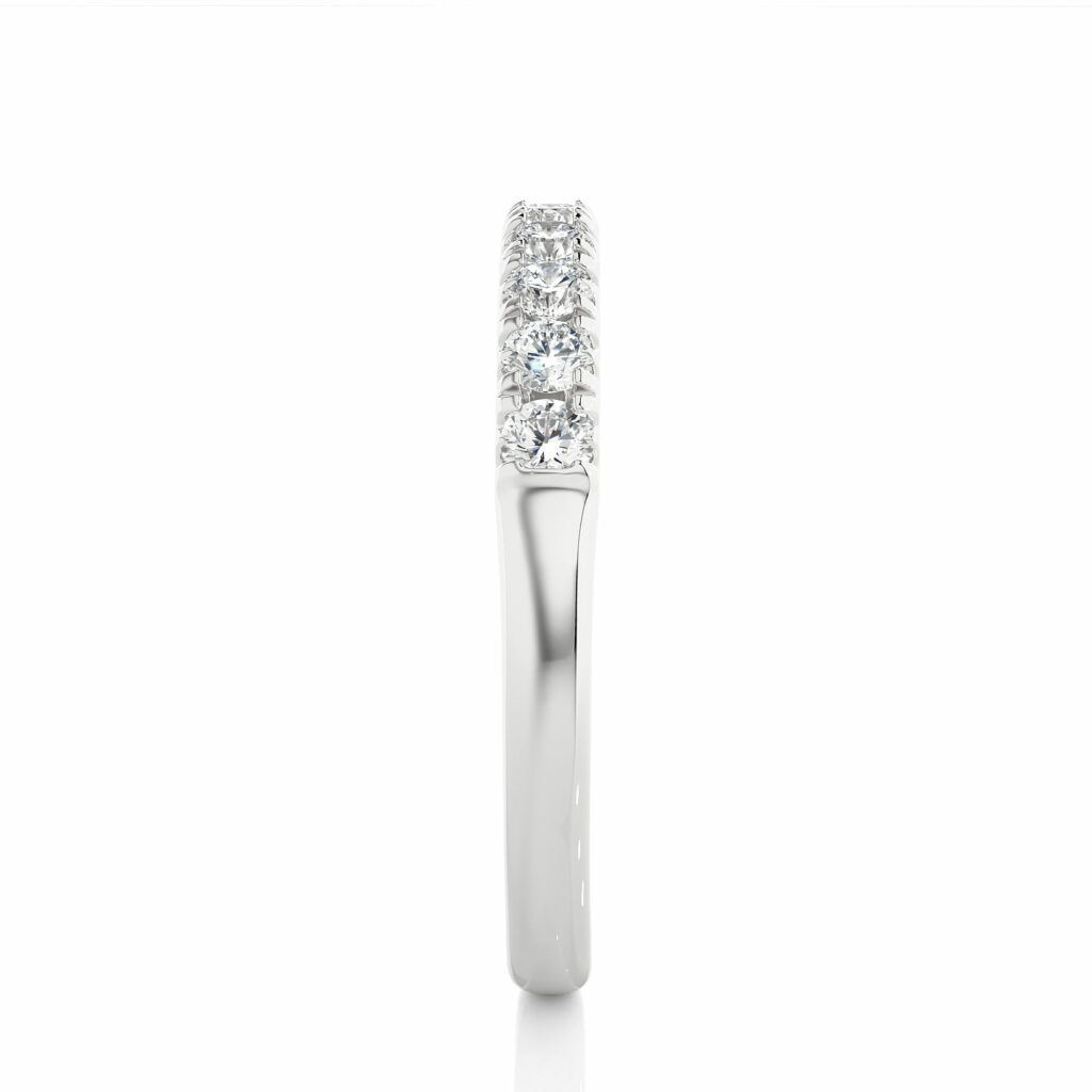 0.47 Ct Round Cut Diamond Half Eternity Wedding Band Eternity Wedding Rings