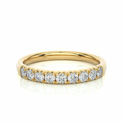 0.50 Ct Round Cut Lab Diamond Half Eternity Wedding Band In White Gold Yellow