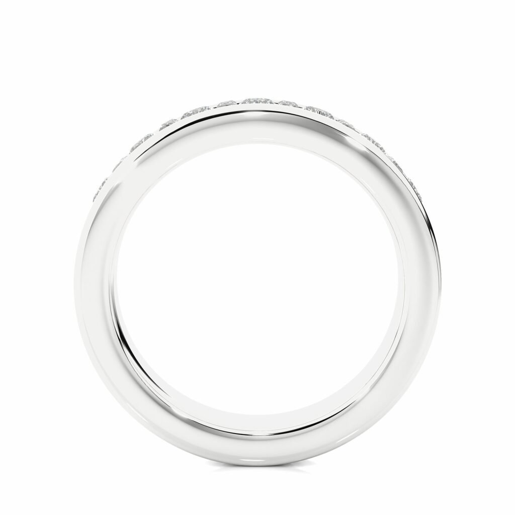 1 Ct Round And Baguette Cut Bezel Set Diamond Wedding Band Diamond Wedding Bands