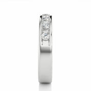 1 Ct Round And Baguette Cut Bezel Set Diamond Wedding Band Diamond Wedding Bands