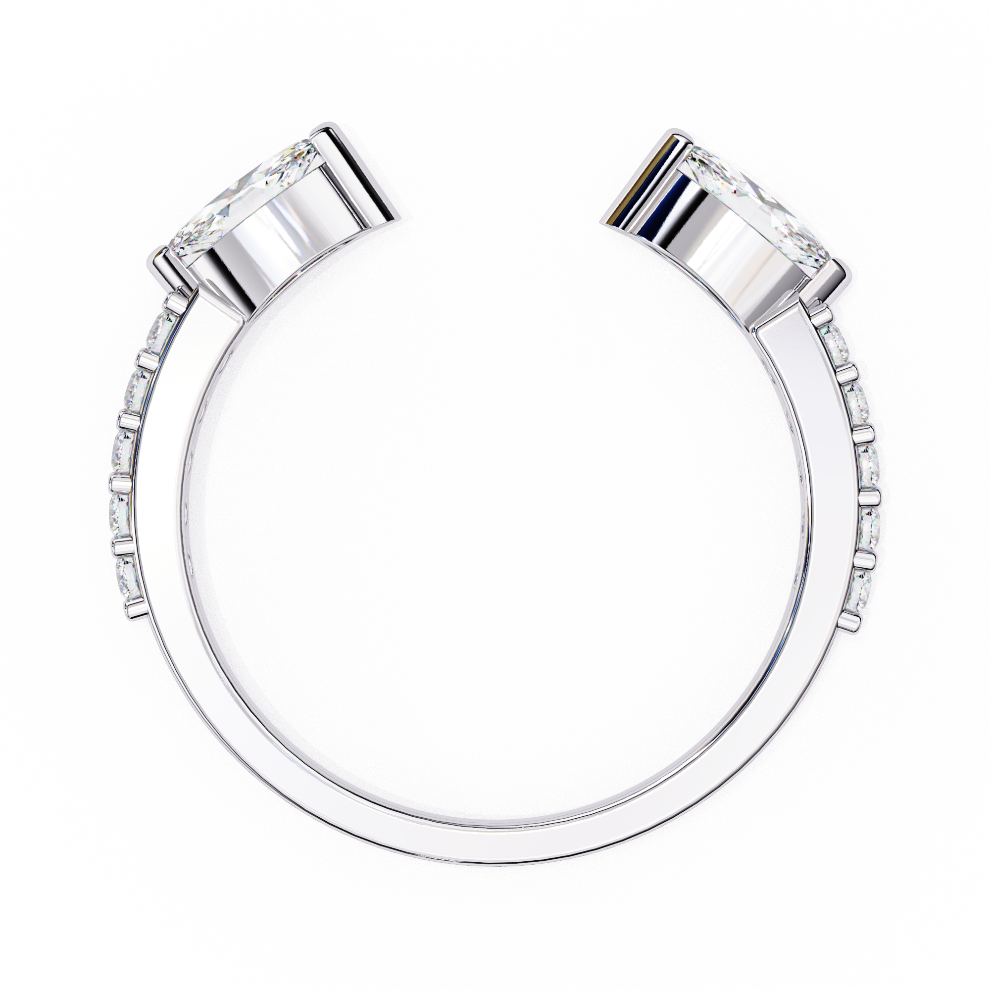 0.35 Carat Marquise Cut Toi et Moi Diamond Wedding Band In White Gold Diamond Wedding Bands