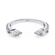 0.35 Carat Marquise Cut Toi et Moi Diamond Wedding Band In White Gold 950 Platinum Natural Diamond Diamond Wedding Bands