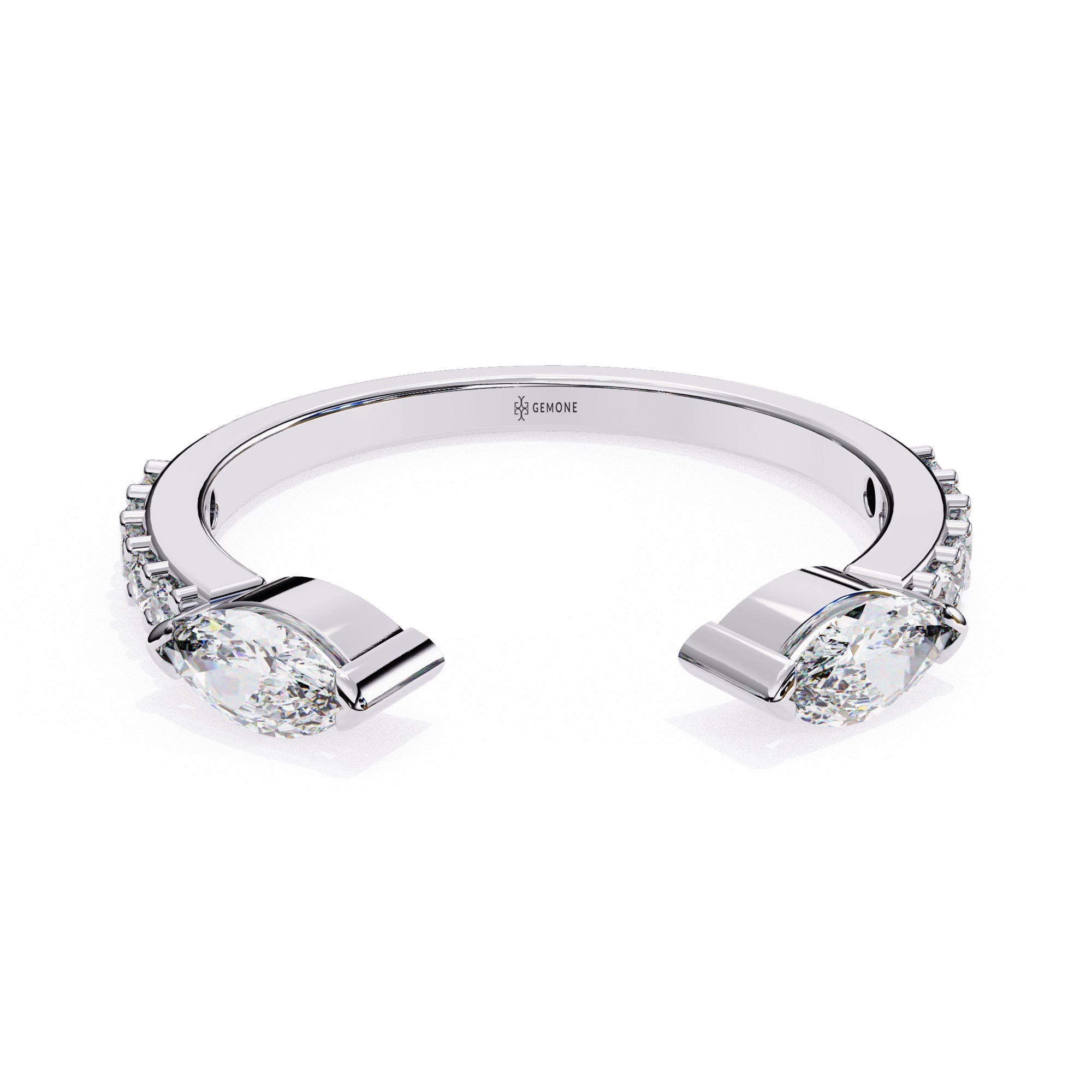 0.35 Carat Marquise Cut Toi et Moi Diamond Wedding Band In White Gold 950 Platinum Natural Diamond Diamond Wedding Bands